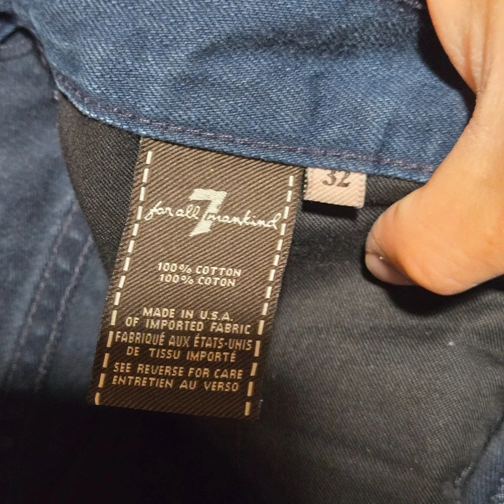 7‎ For All Mankind Jared Men Straight Leg Jeans Dark Wash Blue Sz 32 33x33